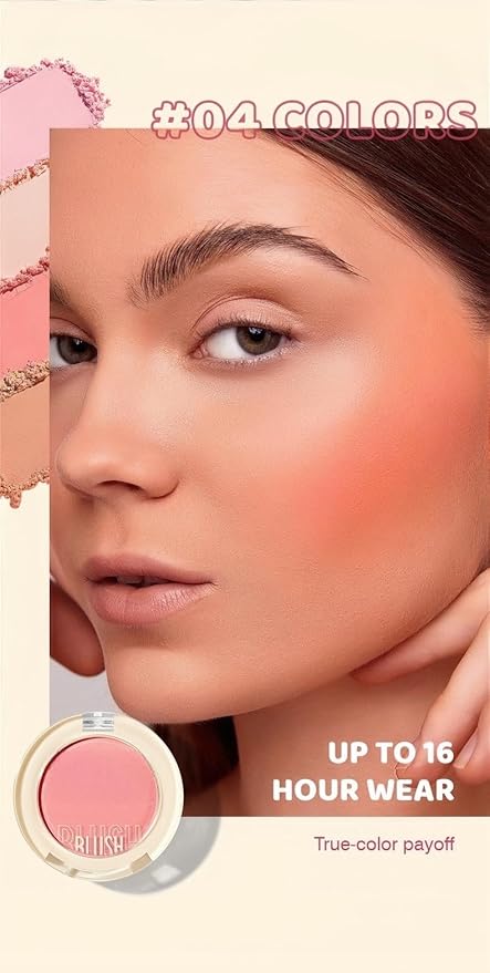 Shiny Blush 12 Color Cream High-Pigmented Buildable Face Blush Long-Lasting Natural Look Face Blush for Cheeks (Color 08)