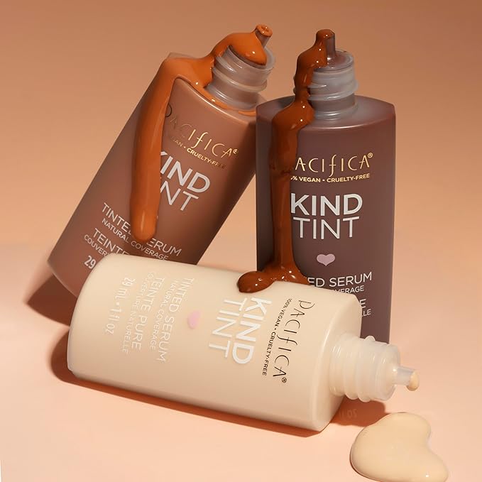 Pacifica Tinted Moisturizer – Kind Tint Serum, Lightweight Hydrating Foundation with Vegan Collagen & Hyaluronic Acid for Dewy Glow, Buildable Coverage, Vegan, 1 fl oz (Shade 22)