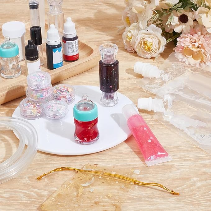 WEBEEDY DIY Lip Gloss Making Kit for Adults,55 Pcs Moisturizing Lip Glaze Handmade Set to Make Your Own Lips Gloss,Fun Makeup Kits for Beginners Women DIY Makeup Supplies Set Gift