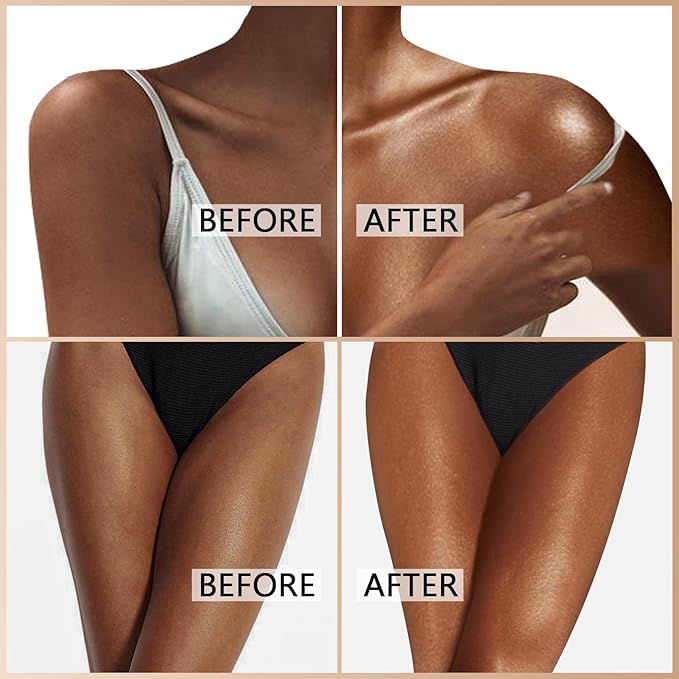 Body Shimmer Oil, Golden Brown Body Luminizer Face Brighten Highlighter Liquid Illuminator with Makeup Brush, Long Lasting Moisturizing Body Glitter Oil for Makeup (3.38 Fl Oz/#04)