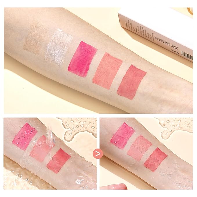 KWOLYKIM Liquid Blush, Soft Velvet Cream Blush For Cheek, Dew Finish Skin Tint Blush Makeup For Eye, Lips & Cheek Long Lasting & Moisturizing Natural-Looking Peach Pink