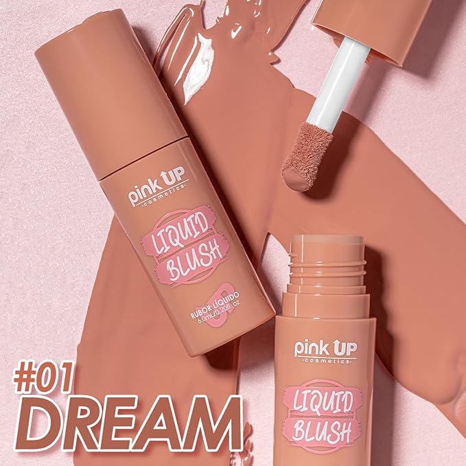 | Liquid Blush | Long-Lasting Liquid Blush | Non-Greasy | Highly Pigmented | Suitable for All Skin Types | Matte Colors | Subtle Shimmer Highlights | Shade: Dream | 6ml | Model PKLB01