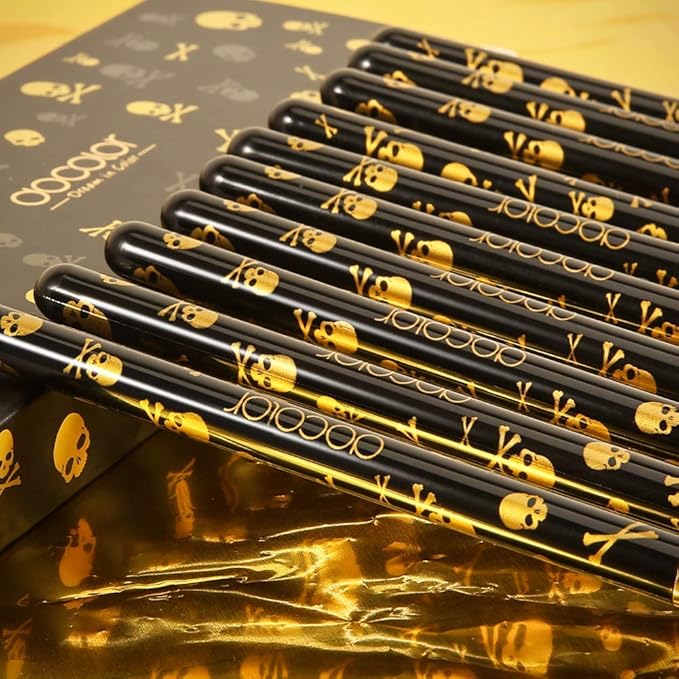 docolor 10Pcs Eye Makeup Brushes Skull Printed Eyeshadow Makeup Brush Set and Yellow Eyeshadow Palette 9 Colors Gemstone Shadow Palette Highly Pigmented Mattes Shimmers Long-Lasting Makeup Palette