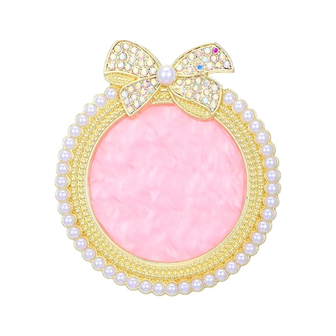 Resin Nail Art Palette, Nail Polish Palette with Rhinestones and Pearls, Glitter Bow Nail Palette, Mixing Palette Makeup Plate Nail Pallet for Nail Art, Gold Nail Art Display Board