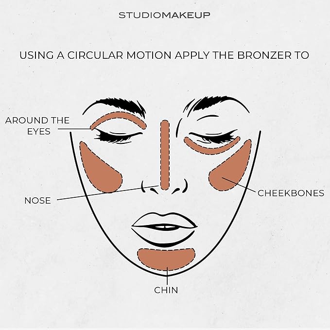 Studiomakeup Face Bronzer Powder - Lightweight, Even Coverage Powder Bronzer for Face Contouring - Lightweight Matte Bronzer Powder for All Skin Types