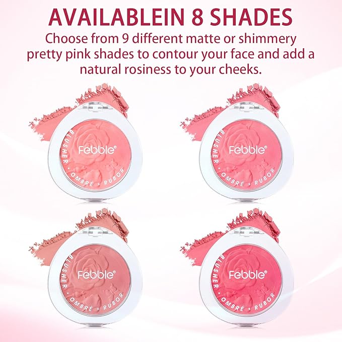 Blush Makeup,Rose Pattern Tint Blush, Lasting Moisturising,Natural shine,Waterproof, Gradual Blush