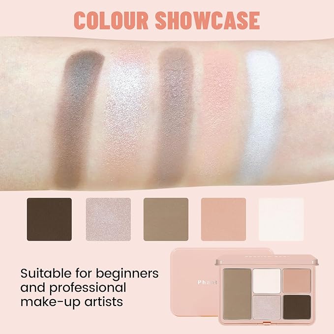 Cool Toned Contour Palette Makeup, All in 1 Highlighter Blush Bronzer Palette for Women, Smooth Long Wear Buildable Nude Primer Powder Three-Dimensional Natural Contouring Face Cosmetic Gift