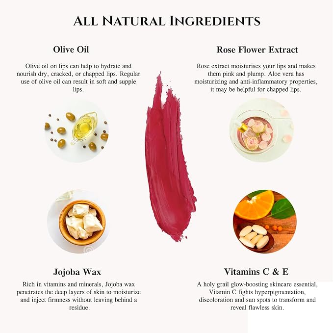2 in 1 Lipstick Lipliner Retractable Pencil Semi Matte, Vegan, All Natural, Cruelty Free