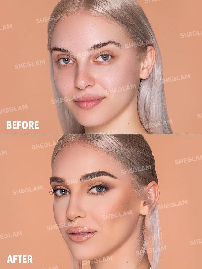 SHEGLAM Sunside Bronzer Powder Contour Long Wear Evenly Pigmented Neutral Warm Tone Sculpting Natural Matte Contour & Bronzer Face Makeup-Morning Beam