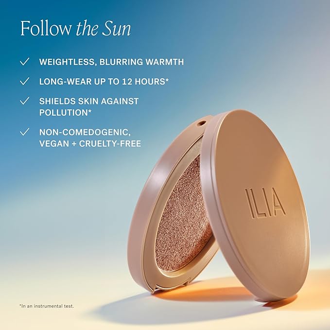 ILIA - Sunshift Cream Bronzer | Non-Comedogenic, Long-Lasting, Vegan, Cruelty-Free | Weightless Bronzer (Bask - Rich Rosy Bronze, 0.27 oz | 7.8 g)