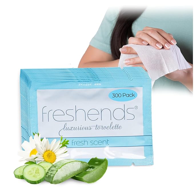 Luxurious Towelette Bundle for Hotels, Airbnbs, Clubs, Restaurants, Bars, and Weddings - Equate Fresh Scent Flushable Wet Wipes for Adults - 300-Pack, Blue