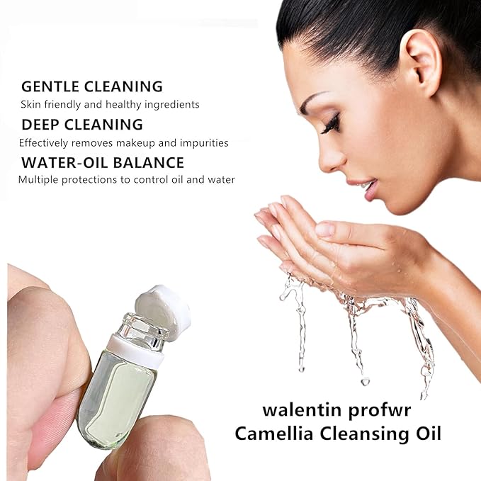 Cleansing Oil for Face, 30 Pcs Mini Moisturizing Camellia Seed Travel Size Deep Cleansing Oil, Portable Makeup Remover Oils, Gentle Cleaning Oils for All Skin Types