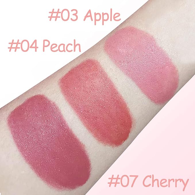 Soft Cream Liquid Blush, Creamy Liquid Blush Makeup with Cushion Applicator for Cheeks, Lip, Eyes, Buildable Pigment, Weightless, Long-lasting, Dewy Finish, Smudge Proof, Natural-Looking (03#)