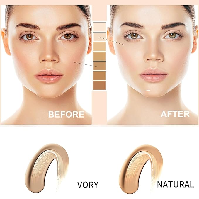 Concealer for skin tone correction and protection, suitable for mature skin, (2 pieces) a