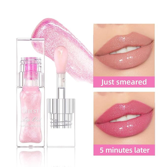 LANGMANNI Hydrating Lip Glow Oil,Moisturizing Nourishing Lip Oil,Light Colour Gloss Tinting And Non-sticky Lip Oil For Dry Lips Lip Care (Color Changing 1Pcs)