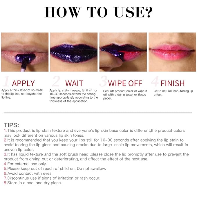 3 Colors Peel Off Lip Stain Detachable Lip Liner Set Long Lasting Lip Stain Peel Off Waterproof Non-sticky Matte Nude Lip Gloss Highly Pigmented Tattoo Lip Tint Stain Color (Multicolor, 3PCS)