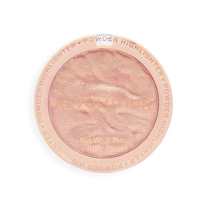 Revolution, Reloaded Pressed Powder Highlighter, Intensely Pigmented for a High Impact Dewy Finish, Make An Impact, 0.22 Oz
