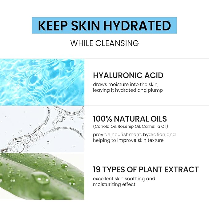 coxir ULTRA HYALURONIC CLEANSING OIL 1.69 fl.oz + GREENTEA PH CLEAR FOAM CLEANSER 1.01 fl.oz l for Double cleansing, Hydrating, Smoothing, Calming, Moisturizing, Hyaluronic Acid, Korean Skin Care