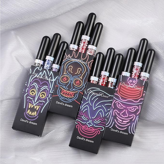12 Pcs Matte Liquid Lipstick Set Lip Makeup, Glitter Diamond Shining Lip gloss 24 Hour Long Lasting Waterproof Halloween Makeup Lipsticks Gift Set for Women