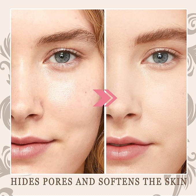 Mineral Setting Powder with brush,Shimmering Powder for Face,Lightweight Long Lasting Oil Control Face Makeup Set,Matte Concealer Setting Makeup Kit for All Skin Types(A)