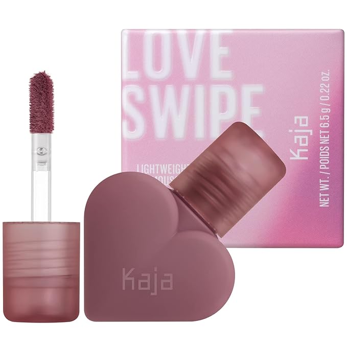 Kaja Lip & Blush Glazed Keychain Stain - Jelly Charm 02 Squeeze Guava + Lip Mousse - Love Swipe 05 I'm Melting, 0.22 Oz Bundle
