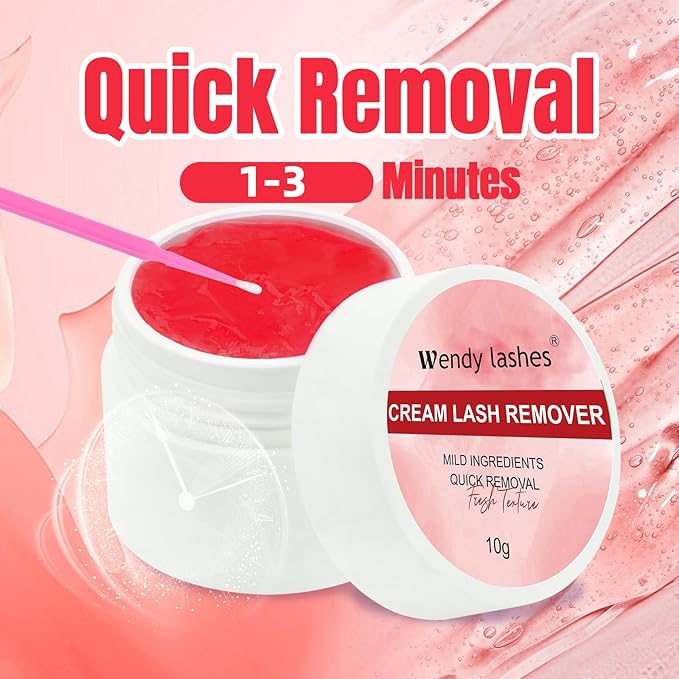 Eyelash Glue Remover for Lash Extensions: for DIY and Lash Artists, Wendy, 10ml Cream, Effectively, Low Irritation, Red, No Flavored