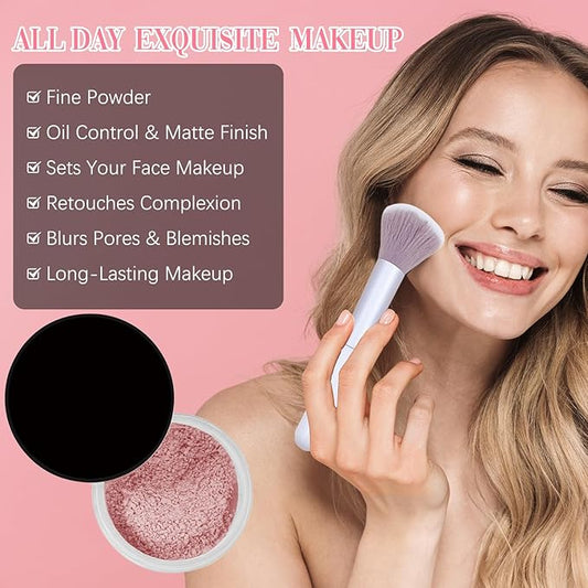 Blurring Setting Powder,Blurring Pink Powder,Beauty Pink Blurring Powder,Beauty Pink Setting Powder,Blurring Powder for All Skin Types
