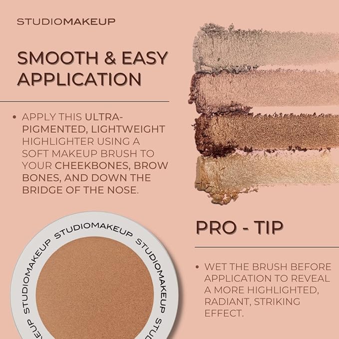 Studiomakeup Face Highlighter Powder - Lightweight, Shimmery Highlighter Makeup Texture Powder - Easy to Apply Makeup Highlighter for All Skin Types