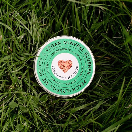 Love the Planet Vegan Mineral Blusher Shade Peach in Refillable Tin