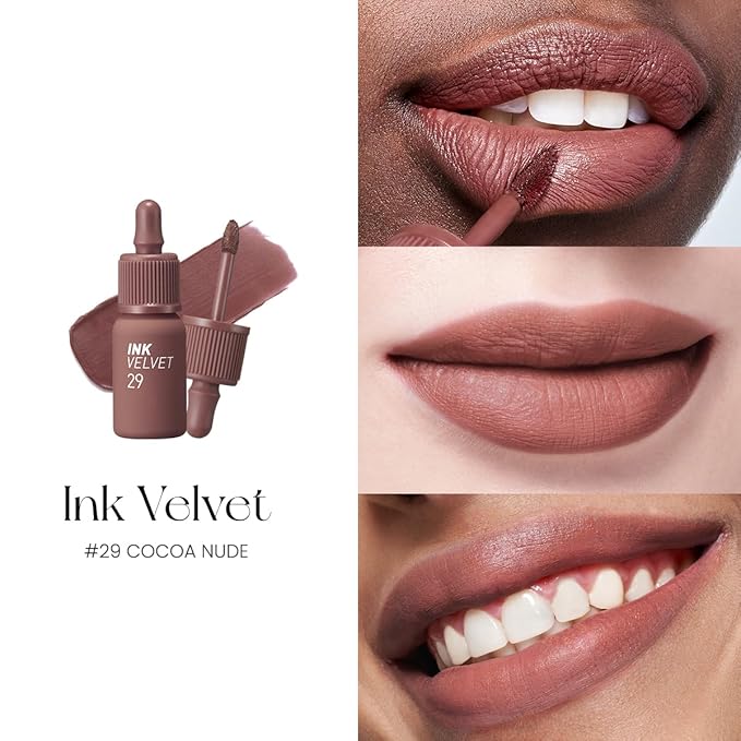 Peripera Ink the Velvet Lip Tint - High Pigment Color, Longwear, Weightless, Not Animal Tested, Gluten-Free, Paraben-Free (029 COCOA NUDE (NEW))