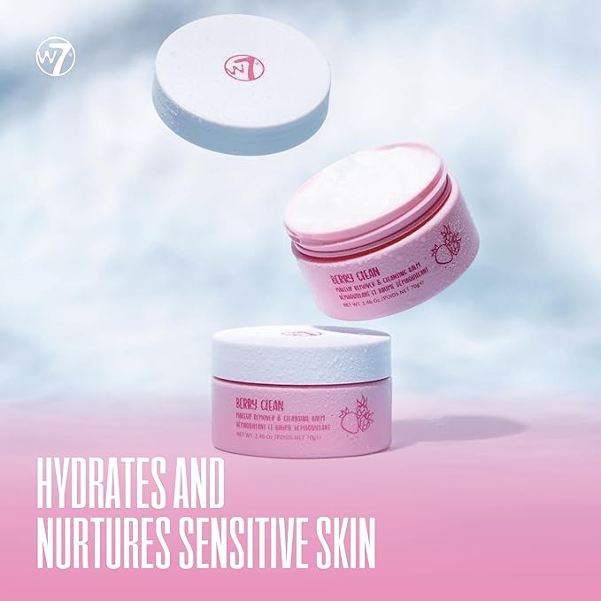 W7 Berry Clean Makeup Melt Set – Cleansing Balm & Remover Pad for a Berry Fresh Glow! - The Ultimate Makeup Melting Dream Team! - Gentle, Hydrating & Effortless