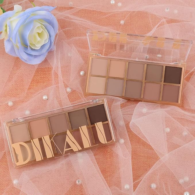 10 Colors Nude Pink Matte Eyeshadow Palette,Highly Pigmented Neutral Nude Eye Shadow Palette,Ultra-Blendable,Long Lasting Waterproof Travel Size Makeup Pallete,Vegan,Cruelty -free