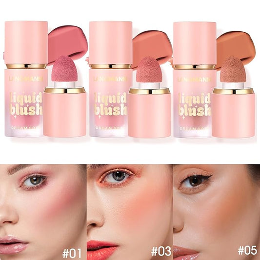 Jolilab Liquid Blush - High Pigment, Long - Lasting, Buildable Color for a Natural Glow(#1+3+5)