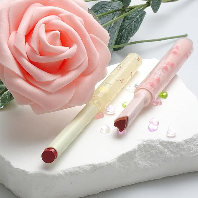 KWOLYKIM 2 Colors Jelly Lipstick & Matte Lipstick, Heart shaped Lip Stain Love Tinted Lip Balm and Velvet Creamy Lip Glaze Hydrating Long lasting Glossy Moisturizing Plumping Lip Makeup