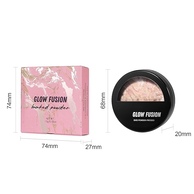 Marble Baked Makeup Setting Powder, Luminous Finish Waterproof Sweatproof Conceal Foundation, 24 H No-Transfer No Smudge Oil-control Pressed Powder Makeup Base (#03 LIGHT BEIGE, 0.53 OZ)