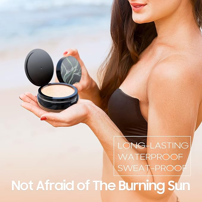 Air Cushion CC Cream Mushroom Head - Moisturizing Concealer Makeup Base Cushion Foundation Full Coverage Create Long-Lasting & Waterproof Makeup (Buff Beige)
