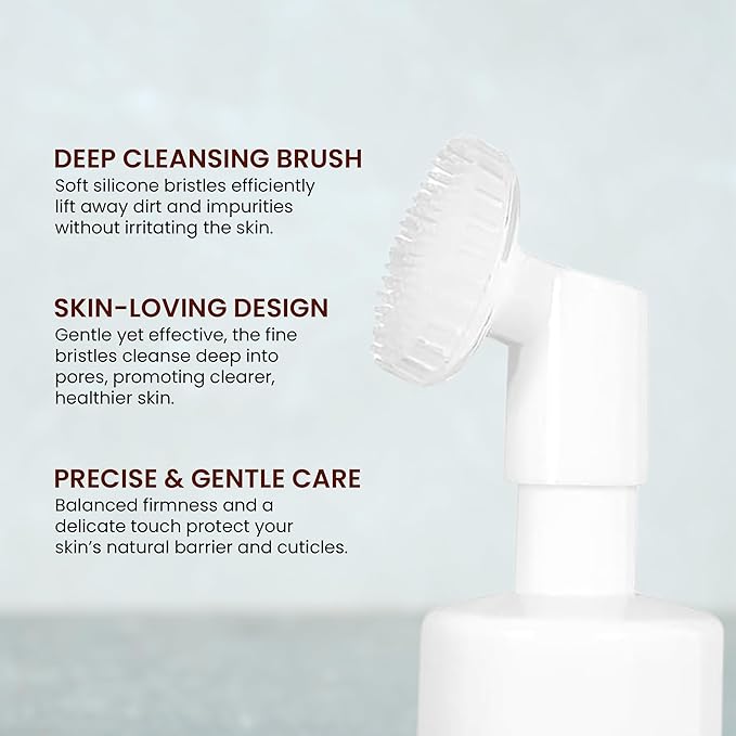 Live Healthy Turmeric Foaming Face Wash - Turmeric Face Wash with Brush, Deep Cleansing, Gentle, Facial Cleanser, Makeup Remover, Natural Formula for Acne, Blackhead & Oil Control, Hydrating -150ml