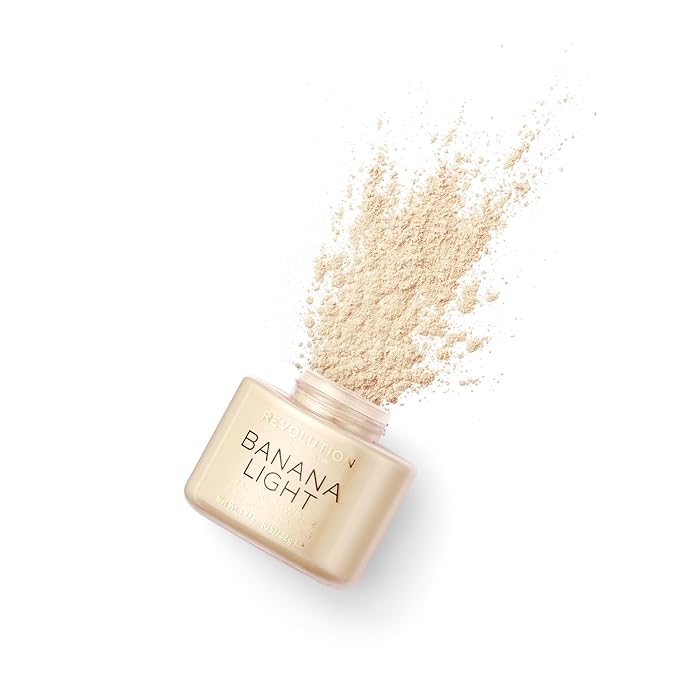 Revolution, Loose Baking Powder, Makeup Setting Powder, Long Lasting Coverage, Mattifies & Reduces Shine, Banana Light, 1.13 oz