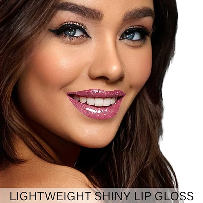 Shimmer Lip Gloss - Non-Sticky Girls Gloss - Long Lasting High Shine - 0.7 FL Oz Gloss for Girls & Women - Cruelty Free - (Clear Diamonds: S1)