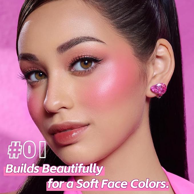 Boobeen Soft Liquid Blush Makeup for Cheeks, Lightweight and Buildable, Thin Cheek Makeup Stick for Natural Flush Color, Cream Blush Easy to Blend, With Build in Brush