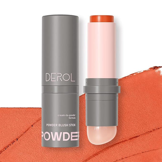 Cream to Powder Blush Stick, Built-In Jelly-like Silicone Makeup Applicator, Buildable & Blendable, Multi-use Blush Makeup Stick for Cheeks, Lips and Eyes, 04 HEY SUGAR