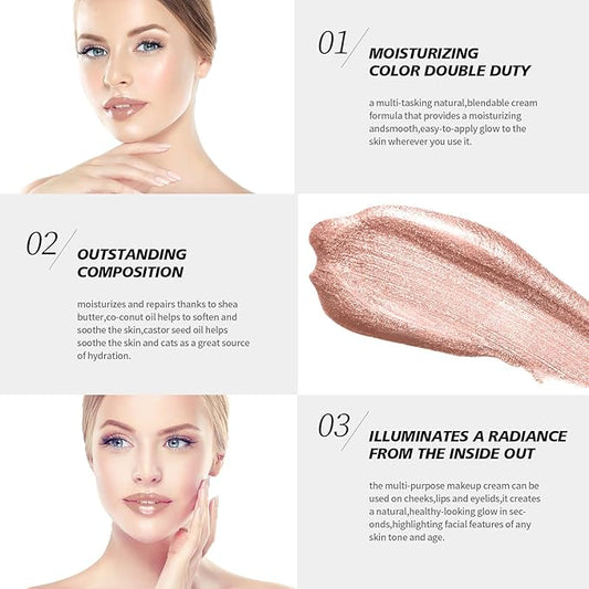 Lamu's Cosmetics Moisturizing Miracle Balm, Multi Glow Balm,Face Blush Cream Blush for Cheeks,Radiant Finish, Hydrating,Natural Glow 50g/ 1.75 Oz (NATUREL)