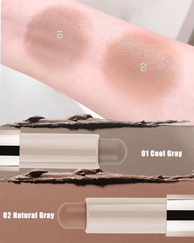 Cream Contour Stick, 2pcs Cool Toned Contour Stick Matte Finish Bronzer Stick Blendable Smooth Lightweight,Waterproof & Long Lasting Face Shaping Contouring Women Makeup for Beginners,Cruelty-free-01