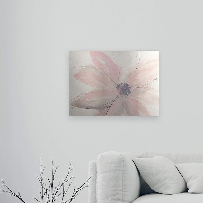 Trademark Fine Art ' Blush Clematis I ' Floating Brushed Aluminum Art by Chris Paschke 16x22