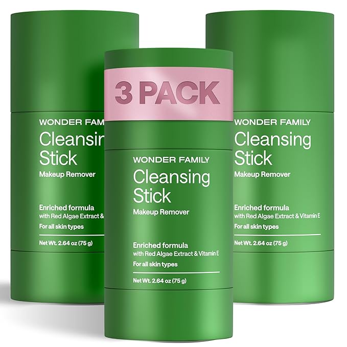 Cleansing Gel Makeup Remover Stick - Melt Cosmetics with Travel Size Facial Cleanser for Sensitive Skin - Cleansing Balm - Clean Makeup Travel Face Cleanser Balm - Paraben, Sulfate Free, 3 Pack