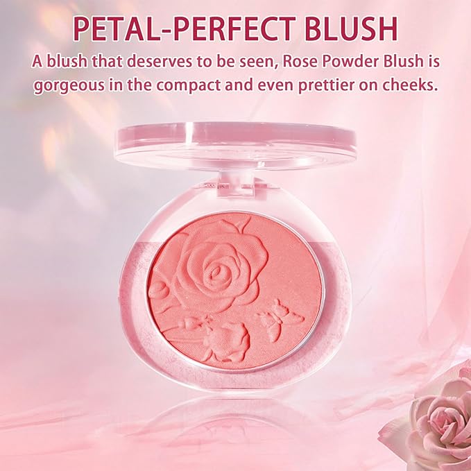 Blush Makeup,Rose Pattern Tint Blush, Lasting Moisturising,Natural shine,Waterproof, Gradual Blush