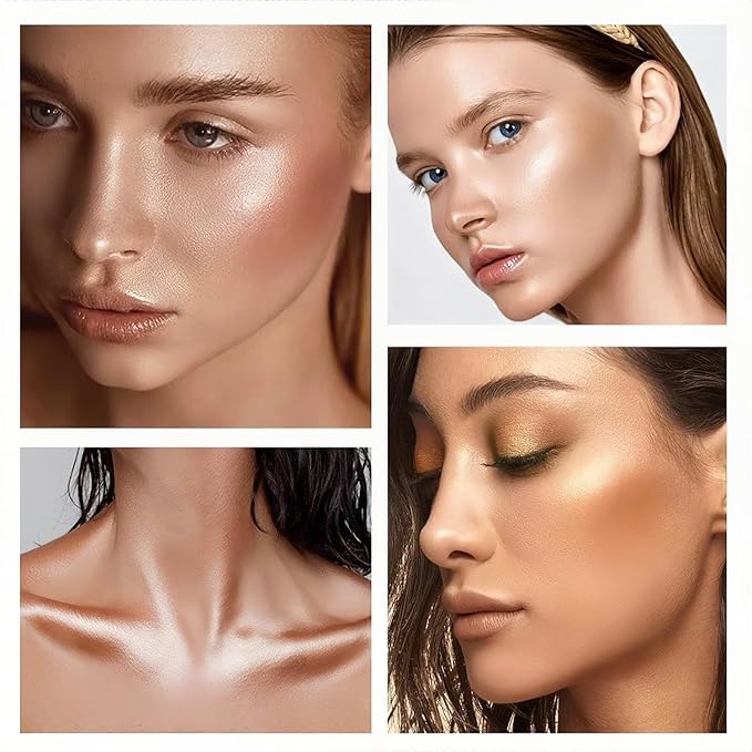 Shimmer Body Luminizer 5 Color Waterproof Smooth Face Body Glow Illuminator Non-sticky Liquid Body Highlight Illuminator for Face & Body & Leg (80 ML, 04 Golden Brown)
