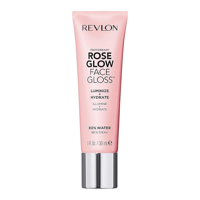 Revlon PhotoReady Face Gloss Rose Glow Primer, Makeup for All Skin Types, Hydrates, Illuminates & Moisturizes, Infused with Glycerin & Olive Oil Extract, 80% Water, 1 Fl Oz