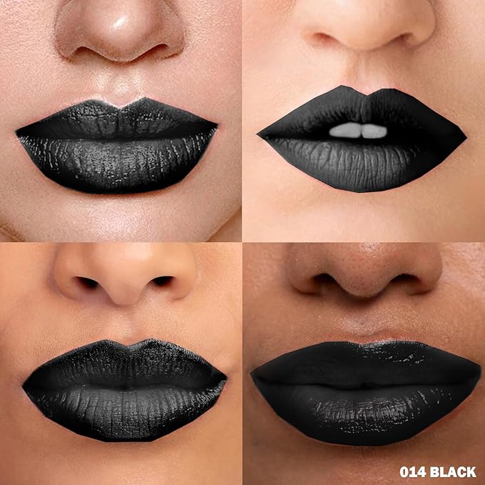 Peel Off Lip Stain - Long Lasting, Transfer Proof and Waterproof Tattoo Lip Tint, Matte Finish Lip Stain Peel Off, Infused with Vitamin E & Algin & Hydroxyacetophenone, #014 Black