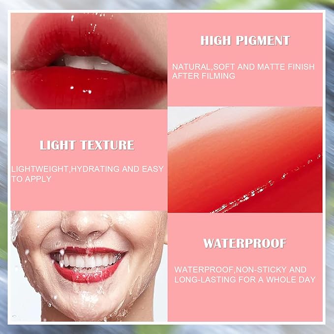 LADYFOX 7 Colors Lip Tint Stain Set, Mini Liquid Matte Lipstick,Moisturizing and Natural Lip Stain, Long-Lasting,Non-Stick Tinta Para Labios, Waterproof and High Pigment Lip Makeup
